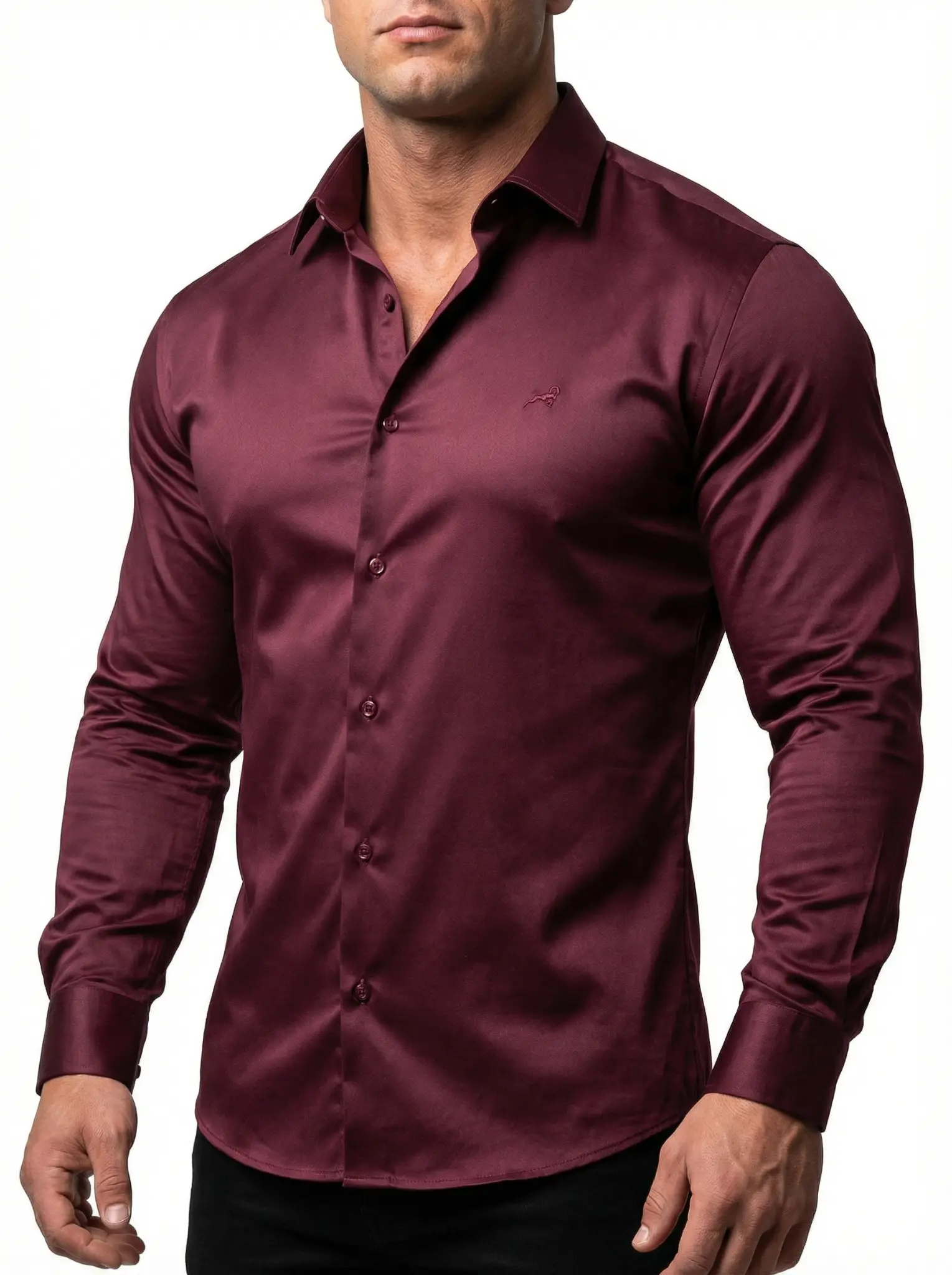 Maroon LaCosta Full-Stretch Hemd für Bodybuilder von Aries Shirts