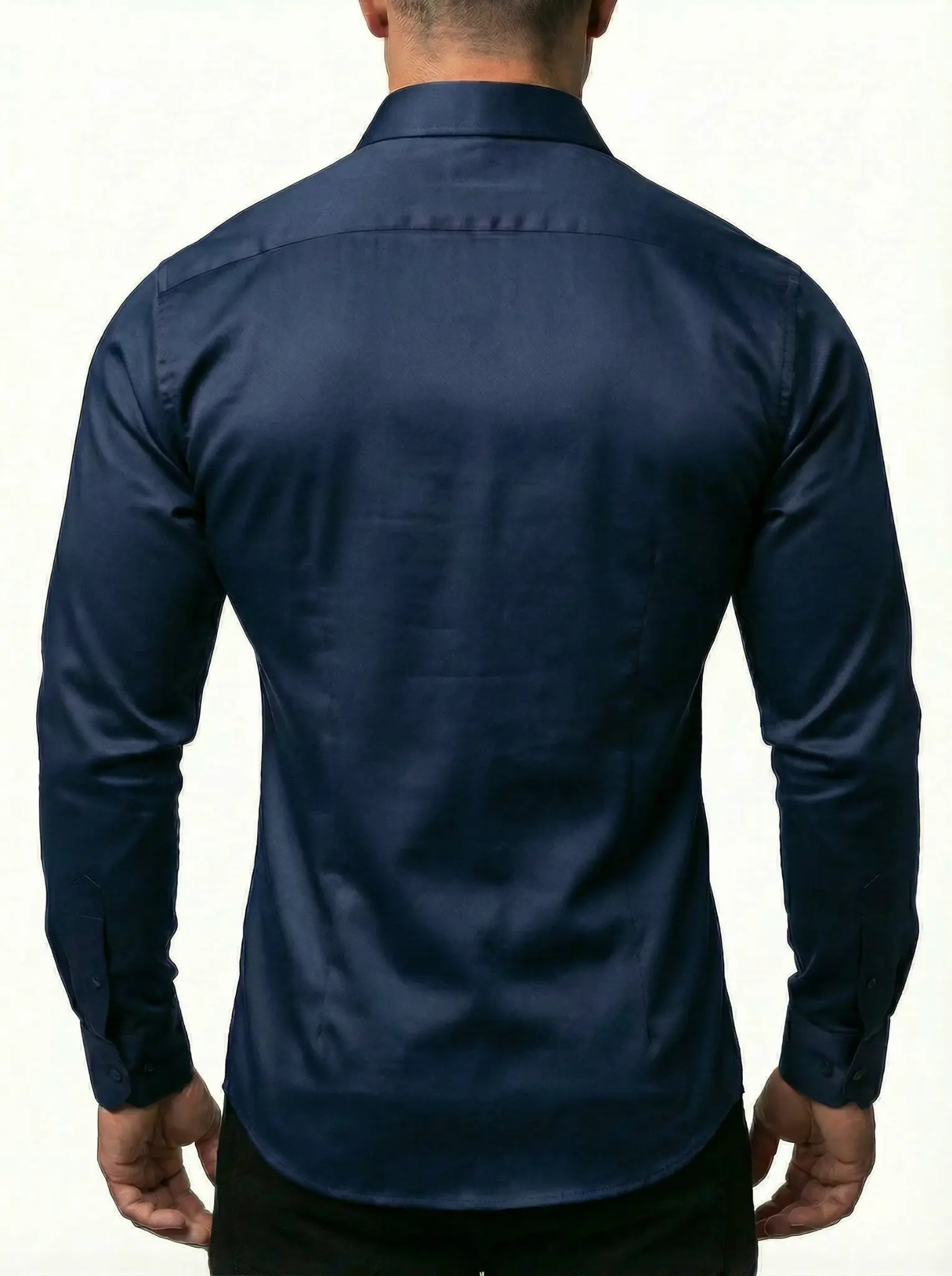 Navy Full-Stretch Hemd Rückansicht