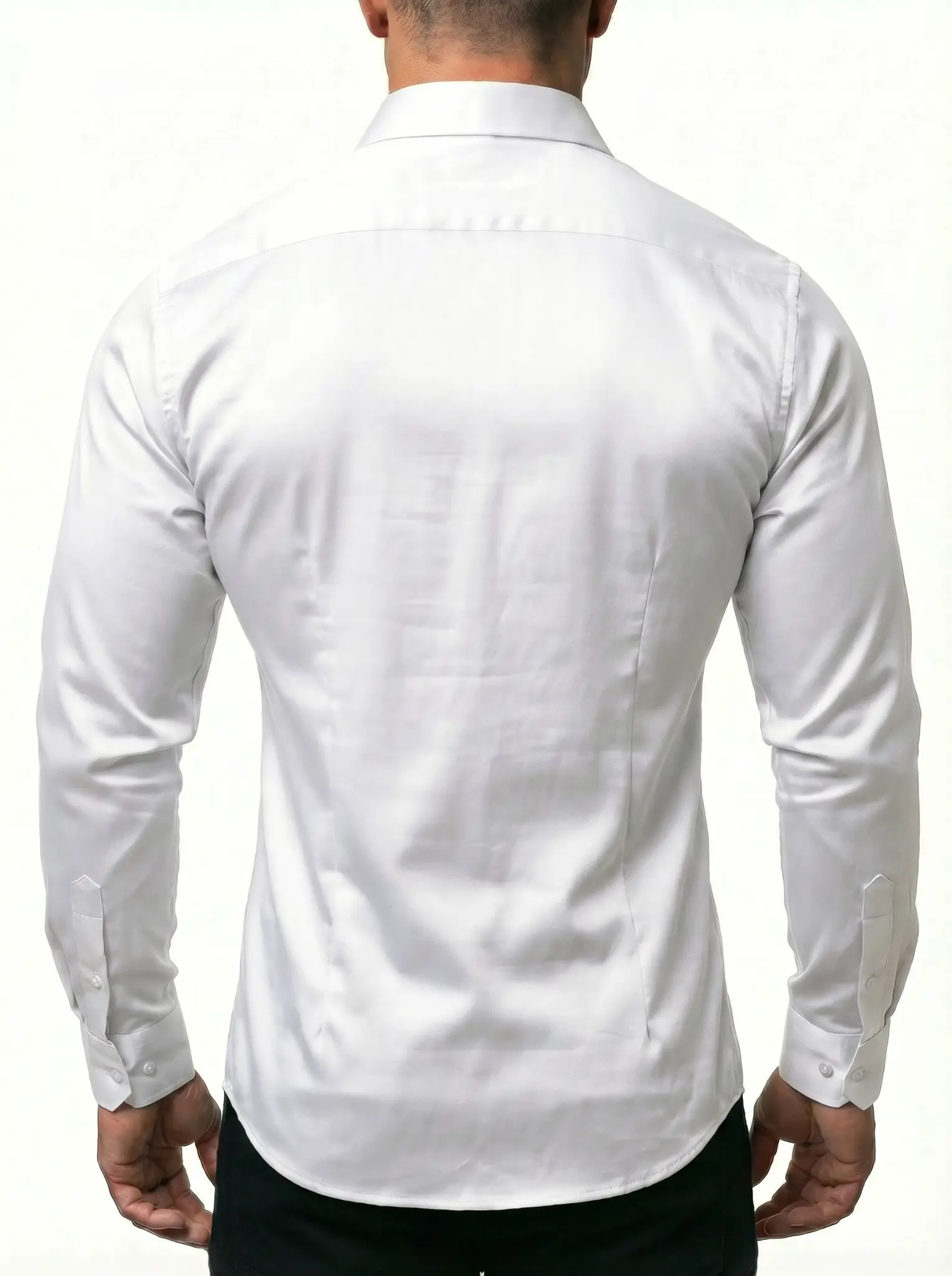 Weißes Full-Stretch Hemd Rückansicht